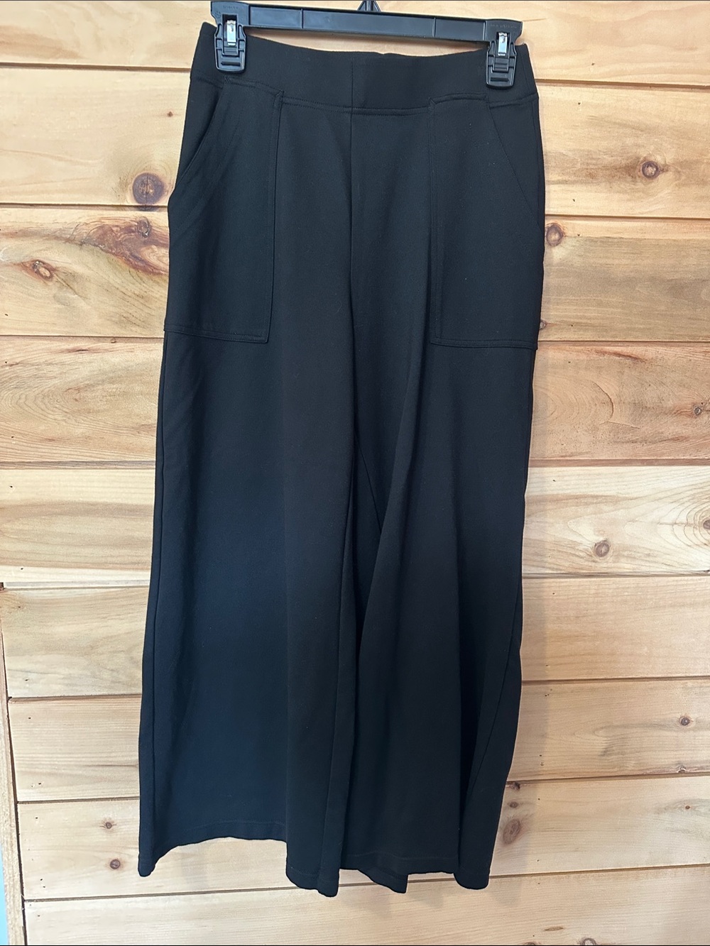 MAX STUDIO London Black Wide Leg Cropped Pants Women Size small